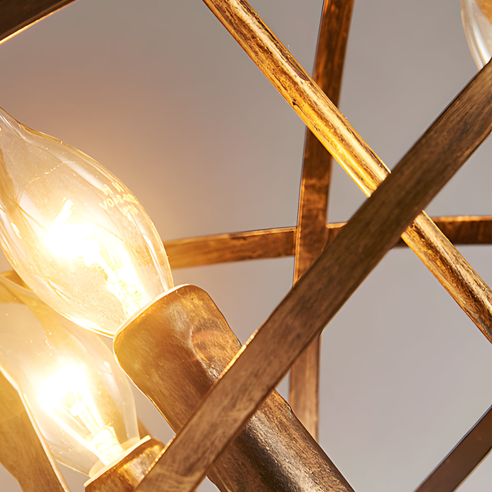 Vintage Industrial Spherical Iron Cage LED Chandelier Modern Globe Pendant Light for Dining Room