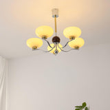 Vintage Medieval Style Glass Bowl Crown Chandelier with Milk White Shade
