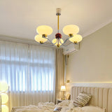 Vintage Medieval Style Glass Bowl Crown Chandelier with Milk White Shade