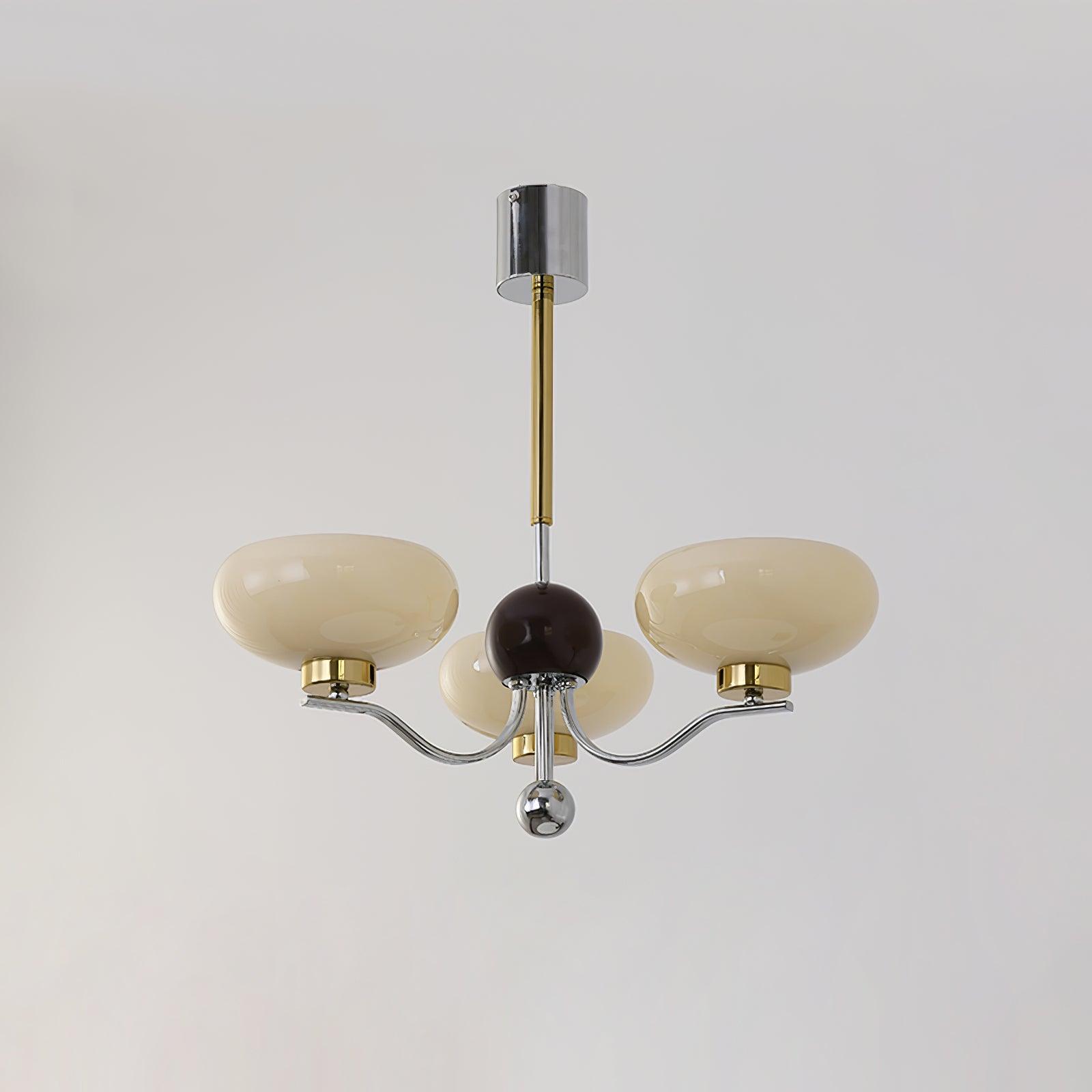 Vintage Medieval Style Glass Bowl Crown Chandelier with Milk White Shade