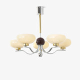 Vintage Medieval Style Glass Bowl Crown Chandelier with Milk White Shade
