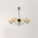Vintage Medieval Style Glass Bowl Crown Chandelier with Milk White Shade