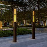 Vintage Outdoor Post Light Waterproof Stainless Steel Pillar Lamp with Imitation Marble Shade