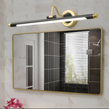 Vintage Rotatable LED Bathroom Vanity Light Gold and Black Linear Wall Sconce for Dressing Tables