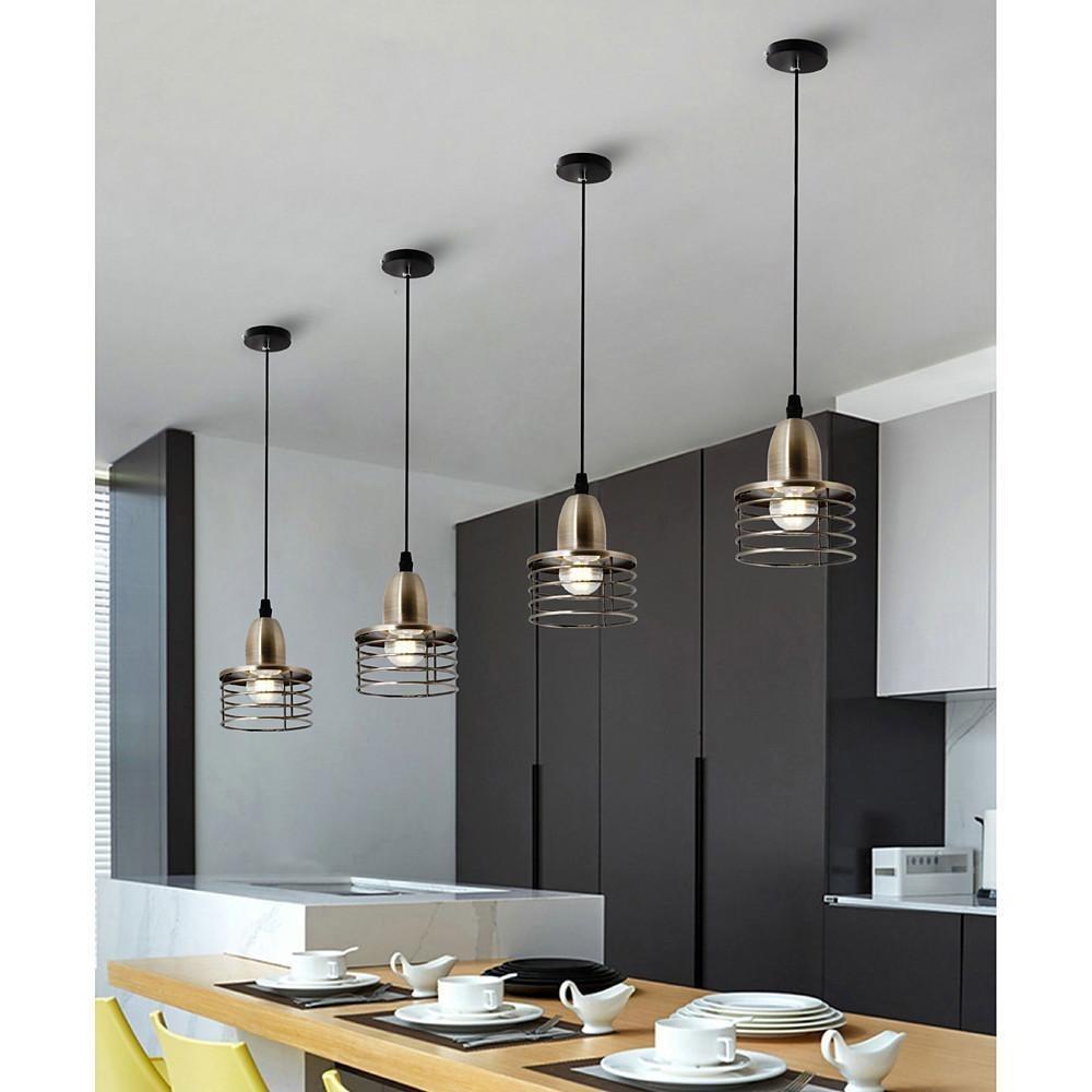 Vintage Spring Lampshade Kitchen Island Pendant Lighting Rustic Hardware Fixture