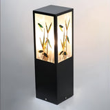 Vintage Square Solar Pathway Lights Floral Pattern LED Outdoor Landscape Garden Post Lighting