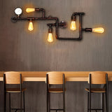 Vintage Steampunk Iron Water Pipe Wall Lamp Industrial Retro Sconce Fixture