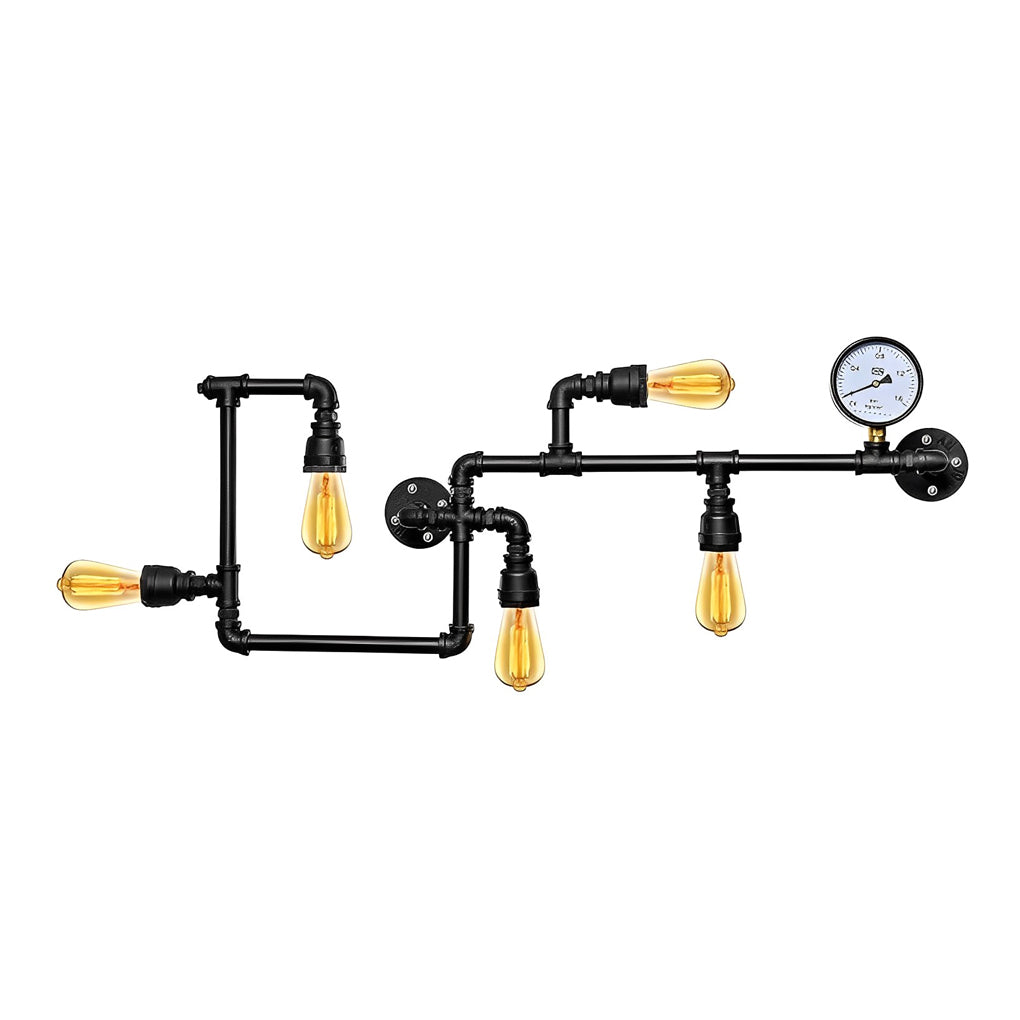 Vintage Steampunk Iron Water Pipe Wall Lamp Industrial Retro Sconce Fixture