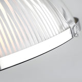 Vintage Striped Glass Pendant Light with 40W Tungsten Bulb in Chrome or Bronze