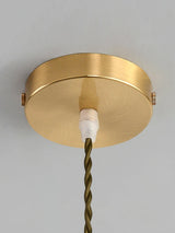 Vintage Style Brown Glass Flower Petal Hanging Light Fixture with Brass Accents