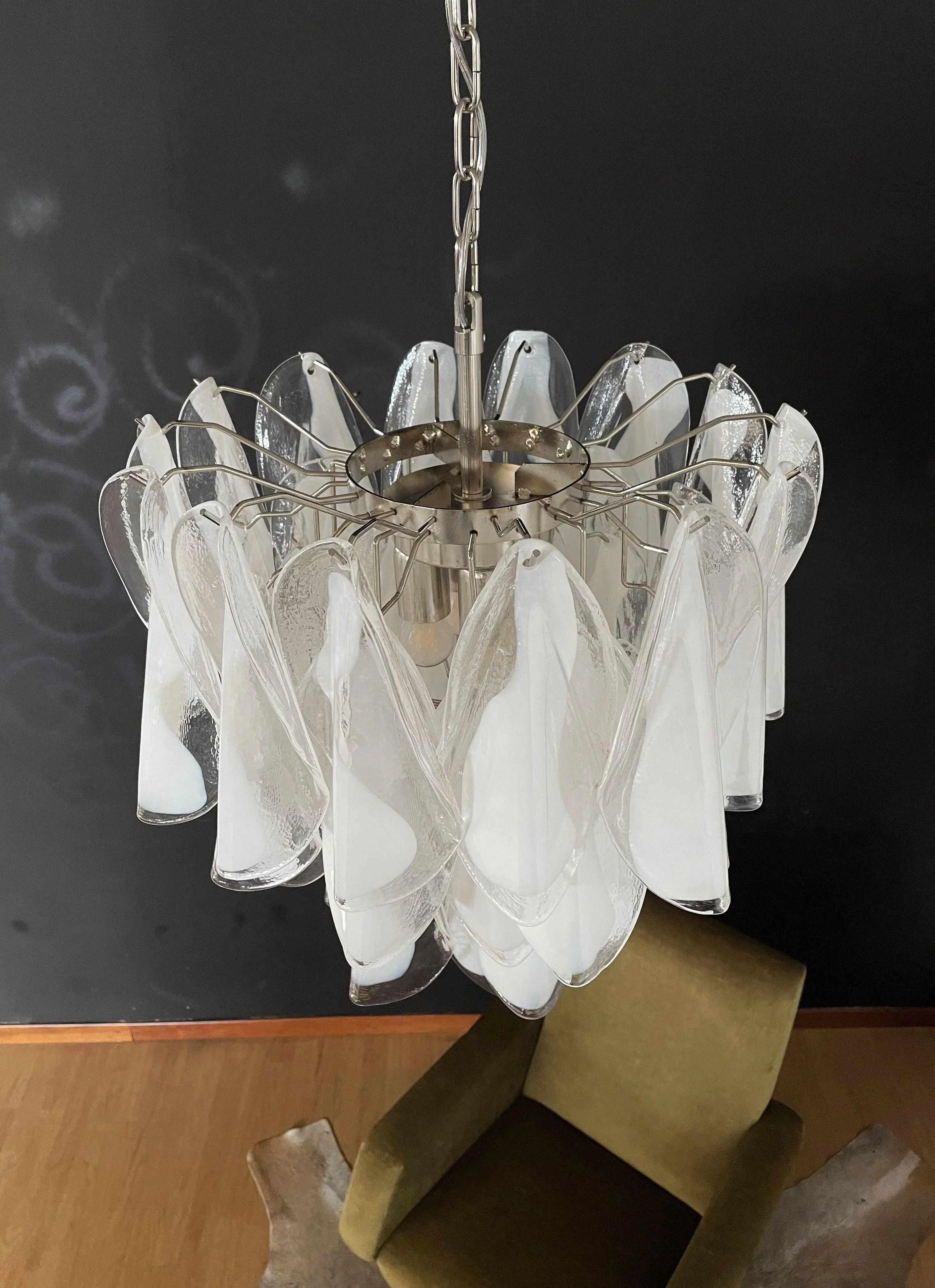 vintage-style-murano-rondini-glass-chandelier-with-clear-handblown-elements