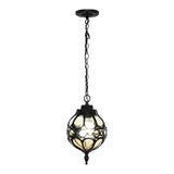Vintage Style Waterproof Outdoor Chandelier Aluminum Glass Globe Hanging Light