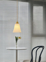 Vintage Trumpet Ceramic Pendant Light Brass Mid Century Modern Hanging Lamp