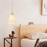 Vintage Trumpet Ceramic Pendant Light Brass Mid Century Modern Hanging Lamp