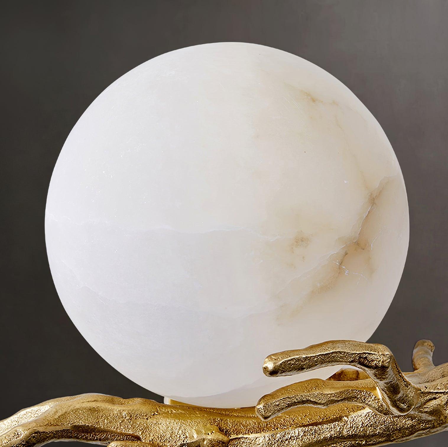 Vintage Twigs Brass Wall Lamp with Marble Shade Indoor Sconce Light