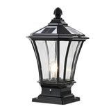 Vintage Waterproof Solar Fence Post Light LED Outdoor Retro Pillar Lamp with Remote Control