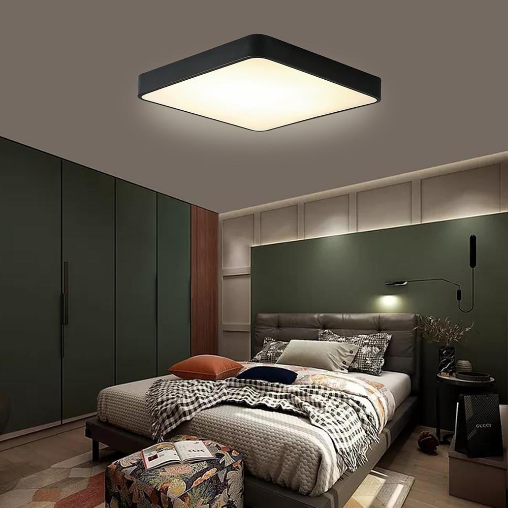 Minimalist Square LED Flush Mount Ceiling Light Modern PVC Metal Fixture for Bedrooms