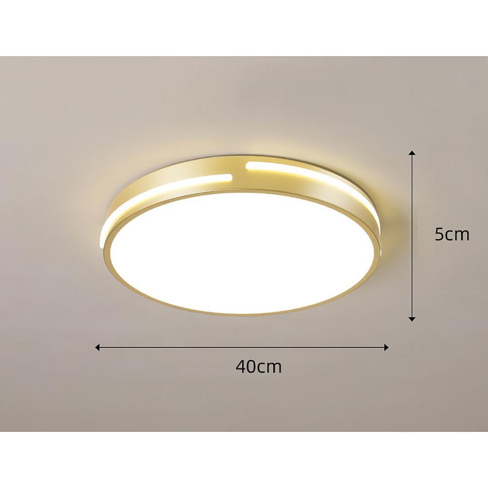 Modern Gold Dimmable LED Round Flush Mount Ceiling Light for Bedroom and Hallway