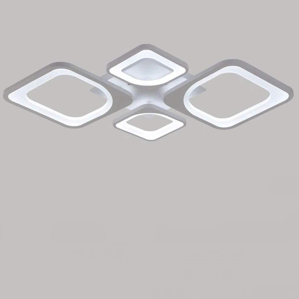 Modern Geometric White LED Ceiling Light Metal Flush Mount Lighting for Living Room Bedroom