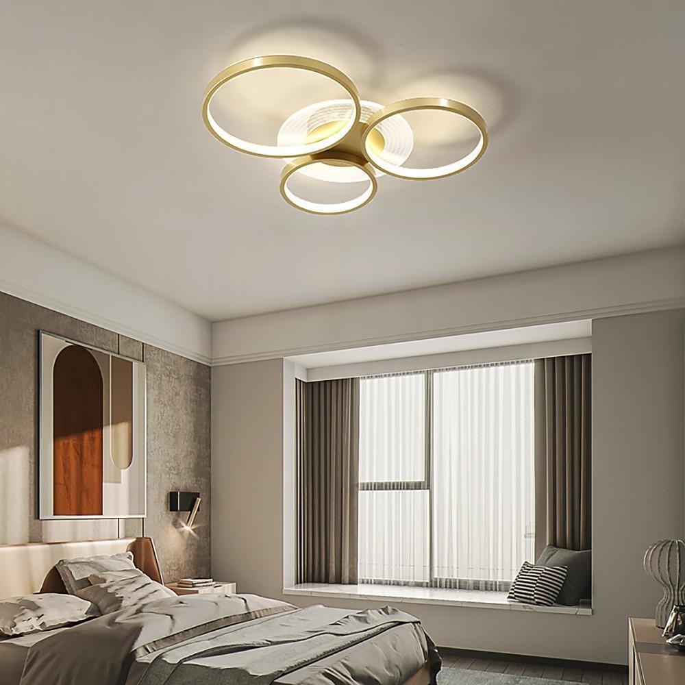Modern Geometric Circle LED Flush Mount Ceiling Lamp for Minimalist Interior Lighting