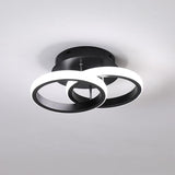 Modern 2 Ring LED Flush Mount Ceiling Light Metal Geometric Fixture for Hallway and Bedroom