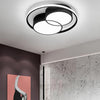 Nordic Three Circle Dimmable LED Ceiling Light Black Flush Mount Fixture for Bedroom