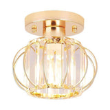 Modern Crystal Oval LED Flush Mount Ceiling Light for Hallway and Bedroom