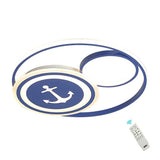 Modern Blue Circular LED Flush Mount Ceiling Light Dimmable Acrylic Fixture for Kids Bedroom