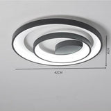 Modern Geometric 2 Ring LED Semi Flush Mount Ceiling Light Fixture for Bedroom and Living Room