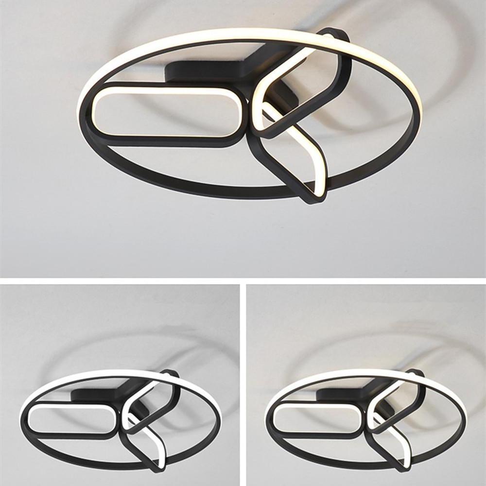 Geometric Rounded Rectangle LED Flush Mount Ceiling Light for Modern Bedroom Decor