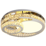 Modern Crystal LED Ceiling Light Overlapping Circles Stainless Steel Flush Mount Lighting