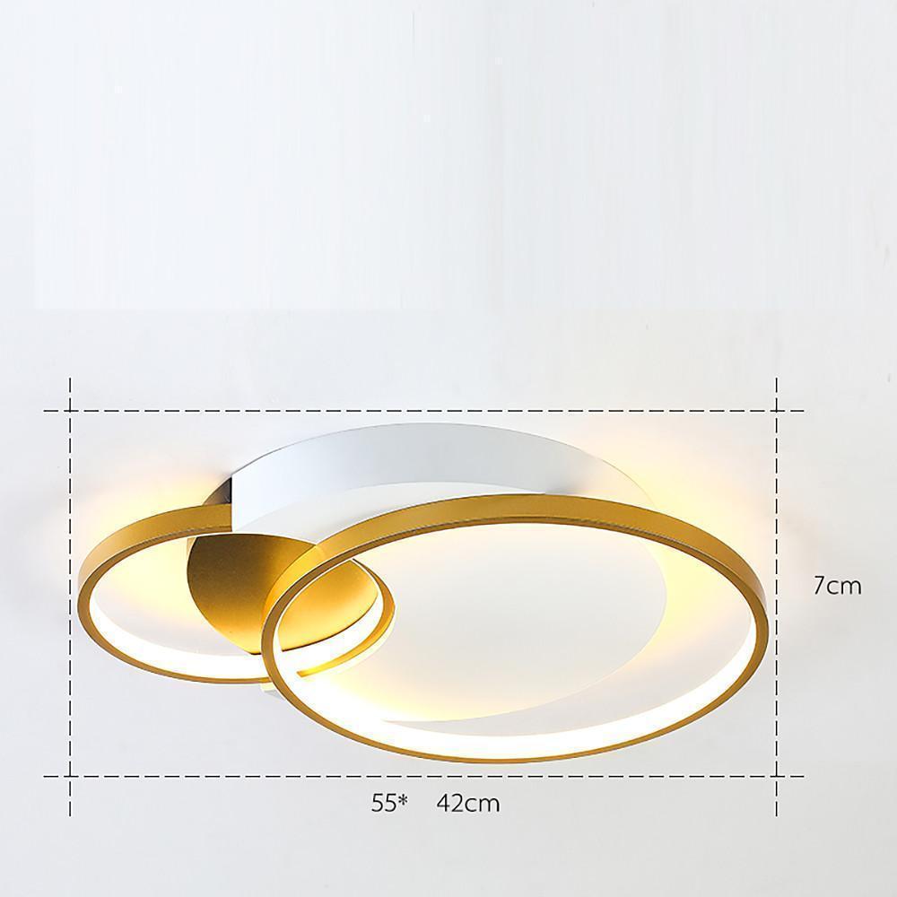 Modern Gold Geometric LED Flush Mount Ceiling Light for Nordic Living Room Decor