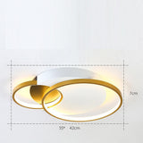 Modern Gold Geometric LED Flush Mount Ceiling Light for Nordic Living Room Decor