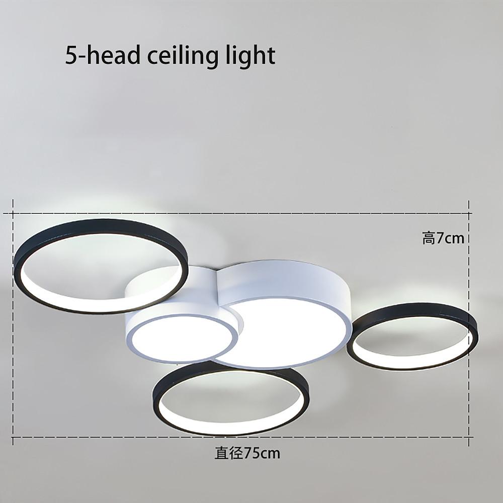 Modern Geometric Multiple Ring LED Flush Mount Ceiling Light Nordic Circle Chandelier for Living Room