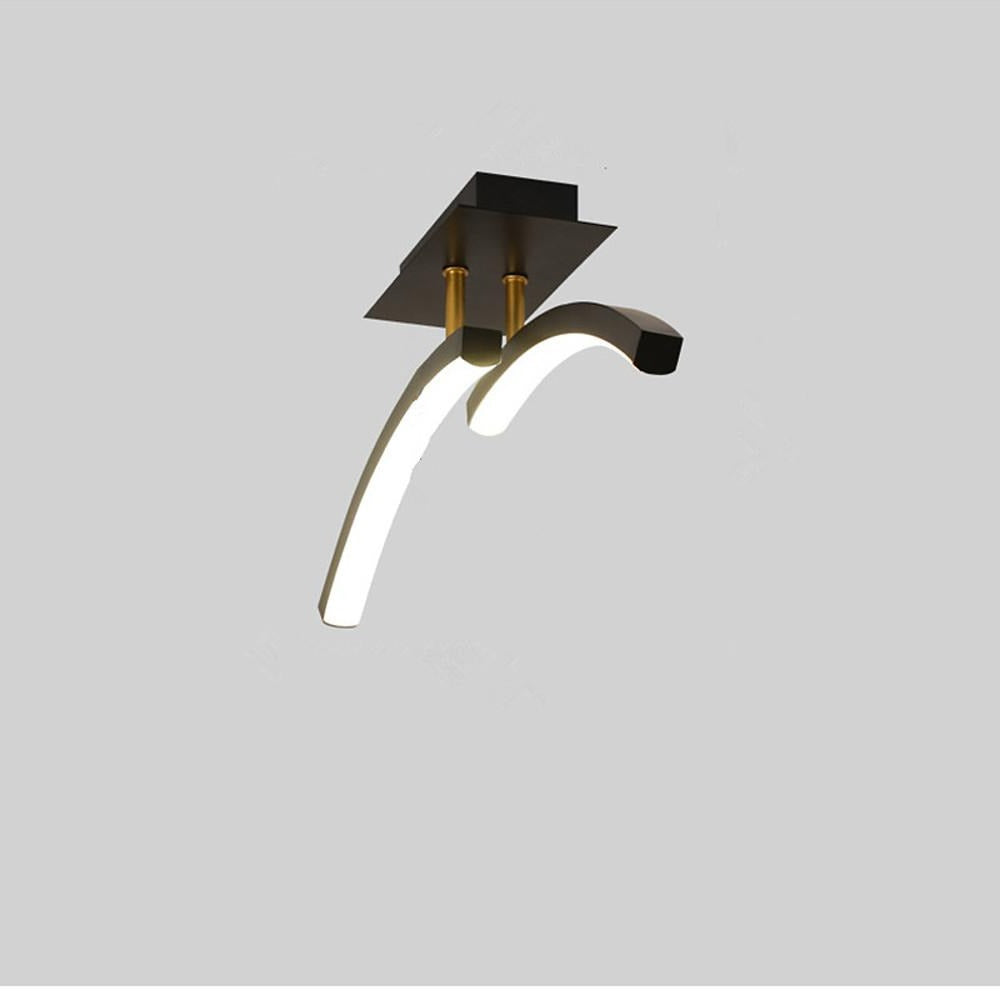 Modern Arc Shaped Dimmable LED Ceiling Light Geometric Flush Mount Lighting for Living Room