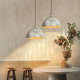 Wabi Sabi Pear Shape Ceramic and Wood Pendant Light for Modern Interior Decor