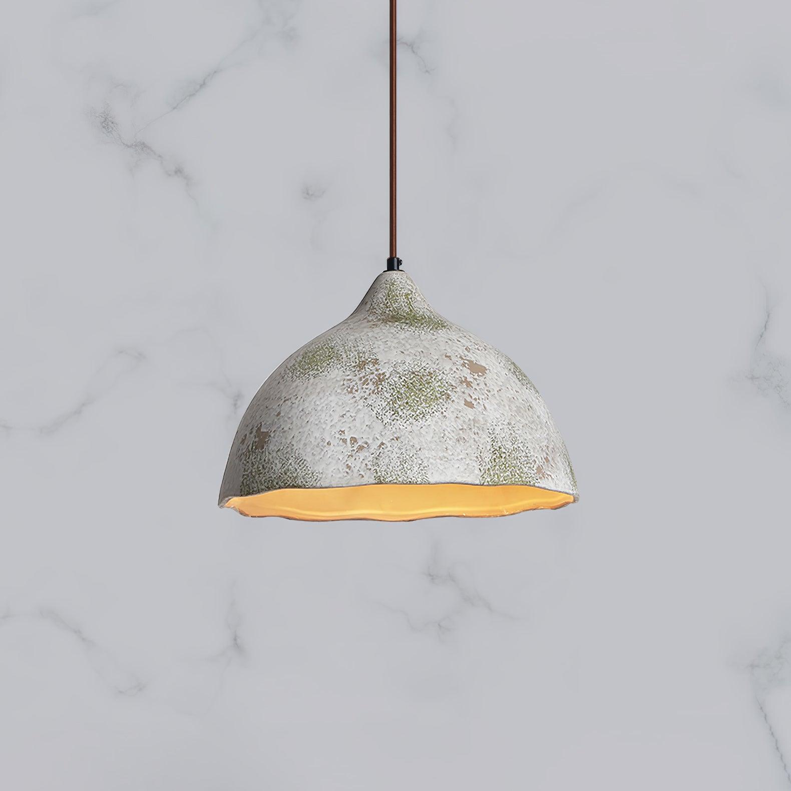 Wabi Sabi Pear Shape Ceramic and Wood Pendant Light for Modern Interior Decor