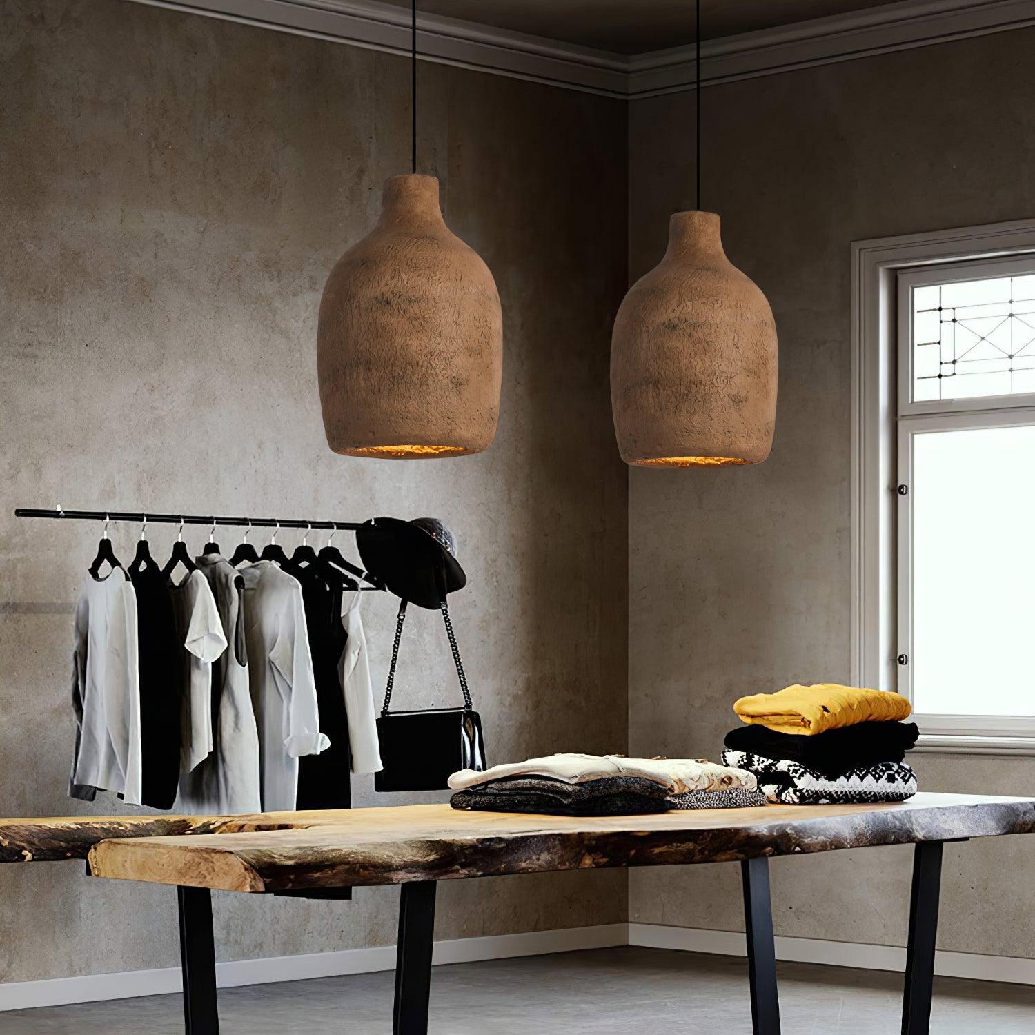 Wabi Sabi Resin Milk Can Pendant Lamp Artistic Minimalist Interior Hanging Light