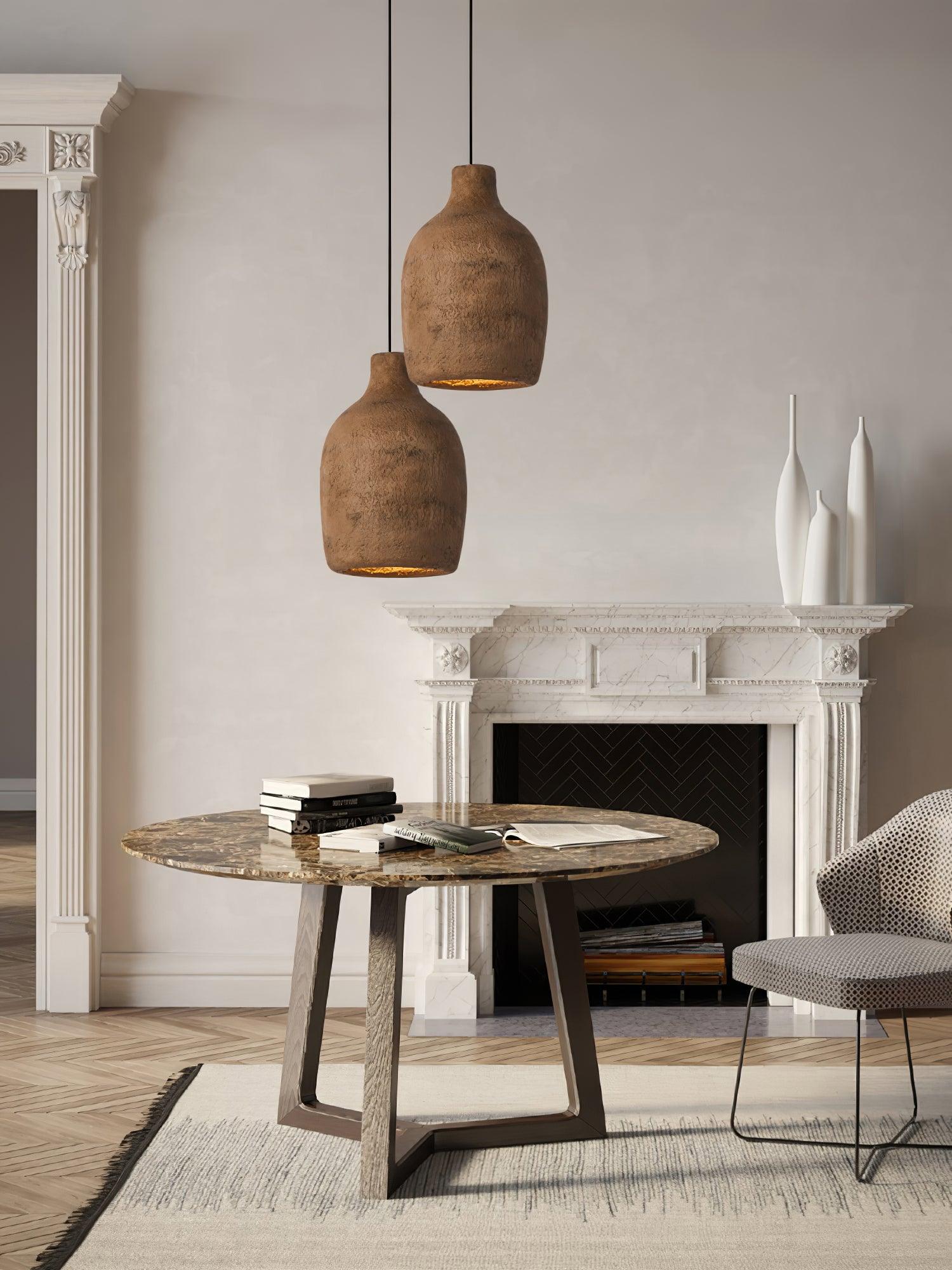 Wabi Sabi Resin Milk Can Pendant Lamp Artistic Minimalist Interior Hanging Light
