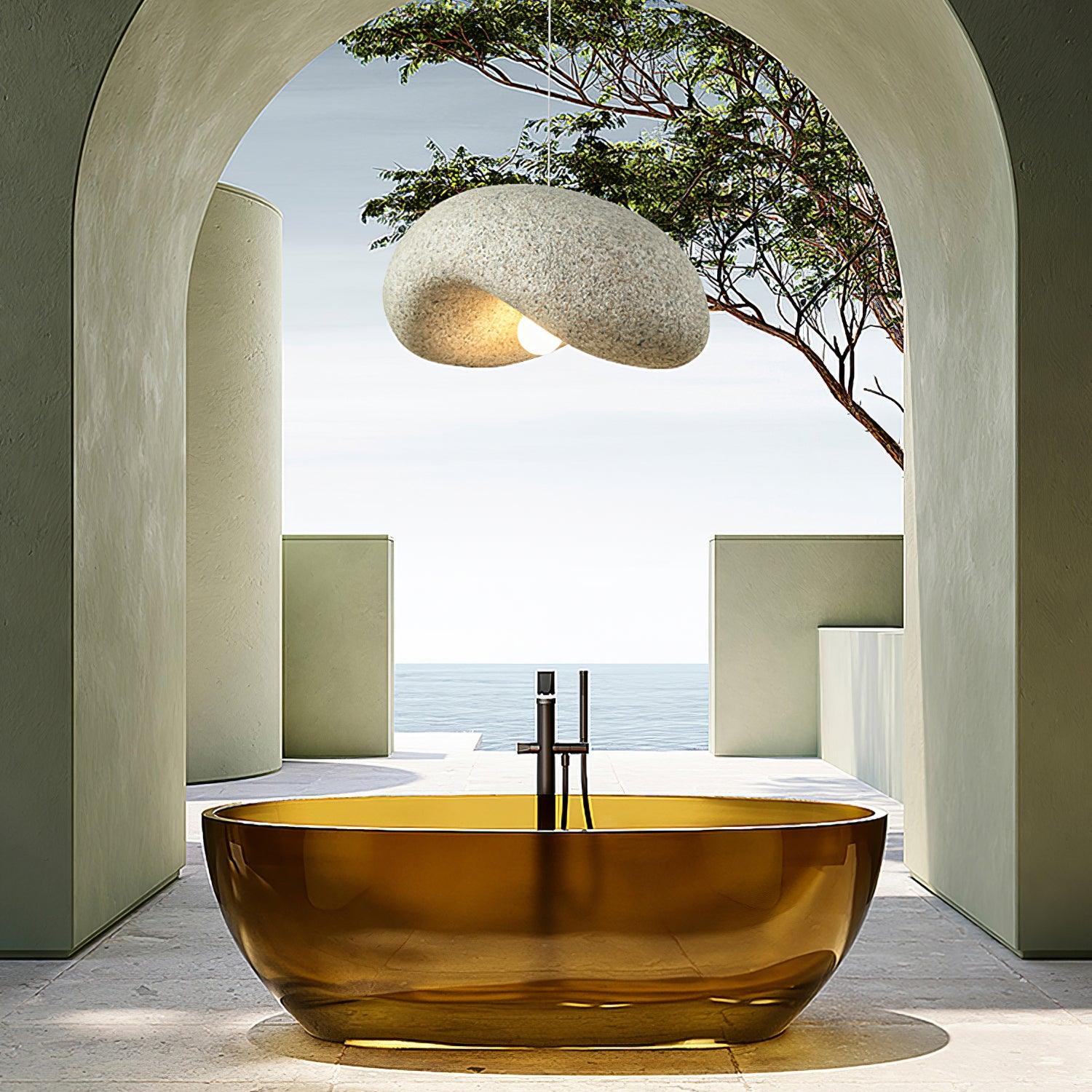 Wabi Sabi Speckled Resin Pendant Lamp Modern Minimalist Organic Hanging Ceiling Light