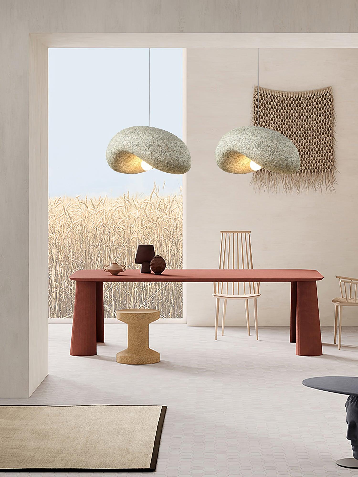 Wabi Sabi Speckled Resin Pendant Lamp Modern Minimalist Organic Hanging Ceiling Light