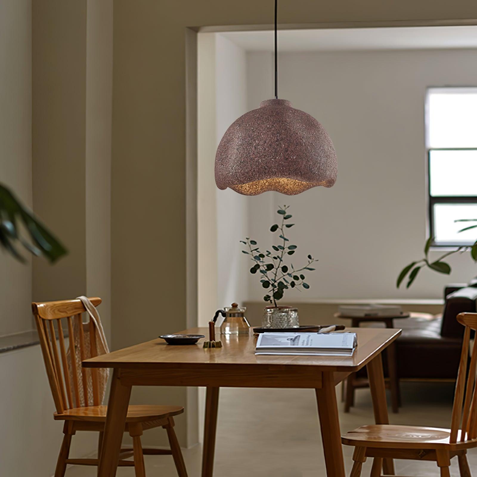 Wabi Sabi Textured Speckled Bell Pendant Lamp for Minimalist Nordic Interior Lighting