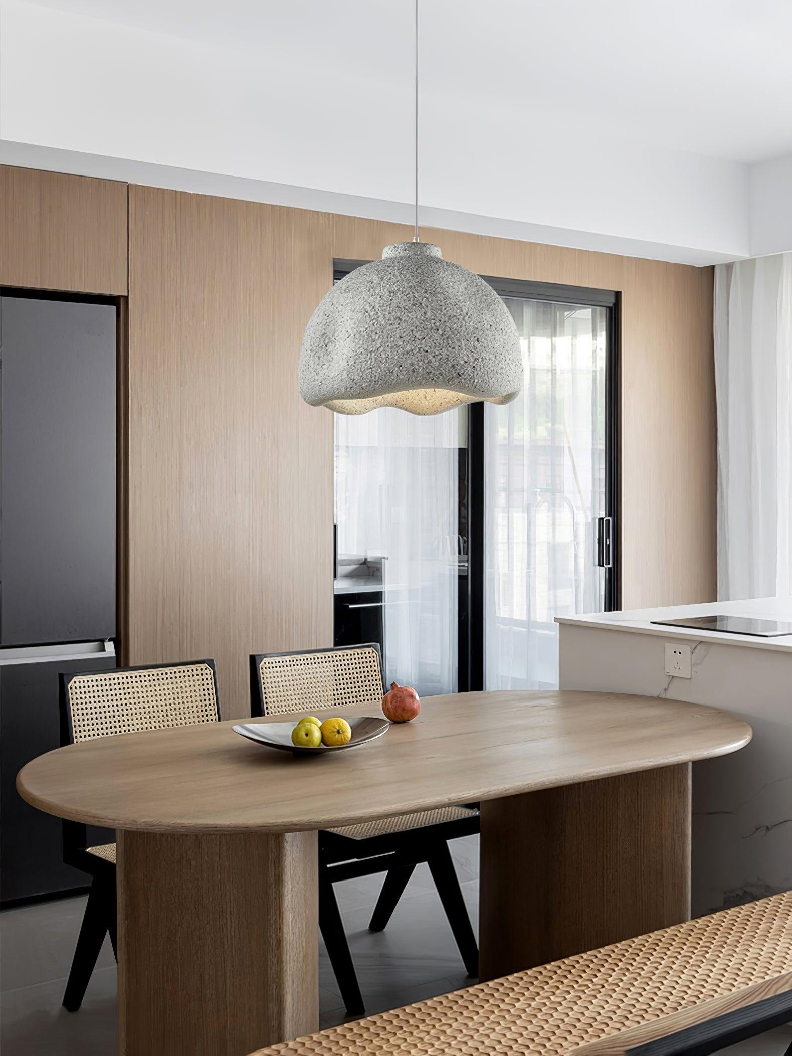 Wabi Sabi Textured Speckled Bell Pendant Lamp for Minimalist Nordic Interior Lighting