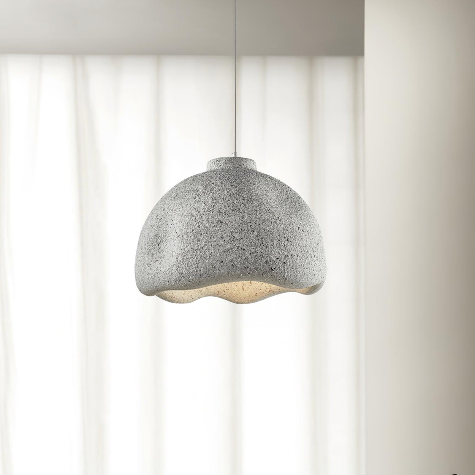 Wabi Sabi Textured Speckled Bell Pendant Lamp for Minimalist Nordic Interior Lighting