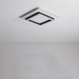 Modern Double Square LED Flush Mount Ceiling Light for Bedroom and Living Room