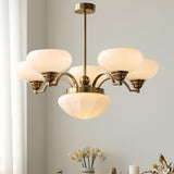 Warre Crown Modern Glass Globe Chandelier with Adjustable Rod for Indoor Lighting