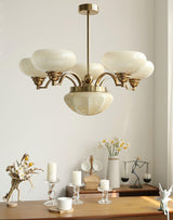 Warre Crown Modern Glass Globe Chandelier with Adjustable Rod for Indoor Lighting