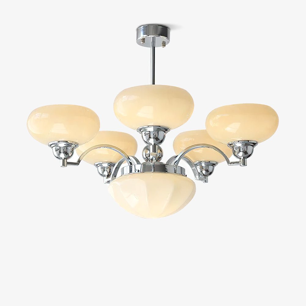 Warre Crown Modern Glass Globe Chandelier with Adjustable Rod for Indoor Lighting