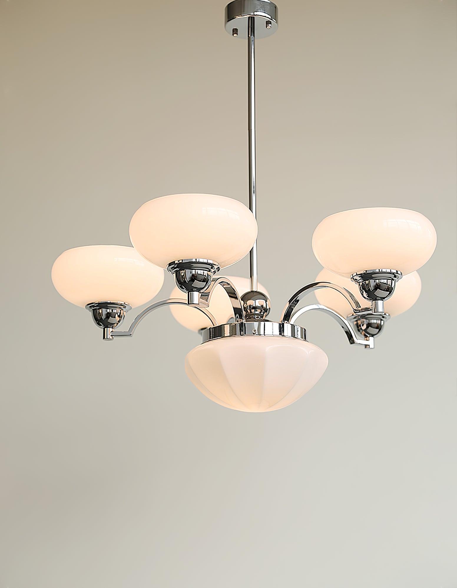 Warre Crown Modern Glass Globe Chandelier with Adjustable Rod for Indoor Lighting