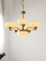 Warre Crown Modern Glass Globe Chandelier with Adjustable Rod for Indoor Lighting